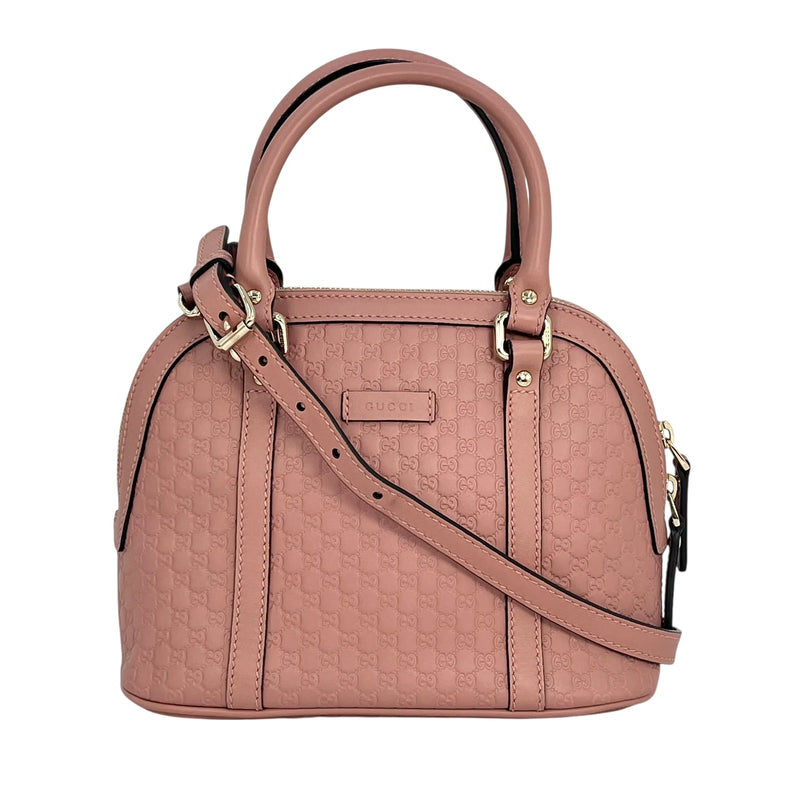 GUCCI Micro Guccissima Dome Handbag/Shoulder Bag - Pink 
