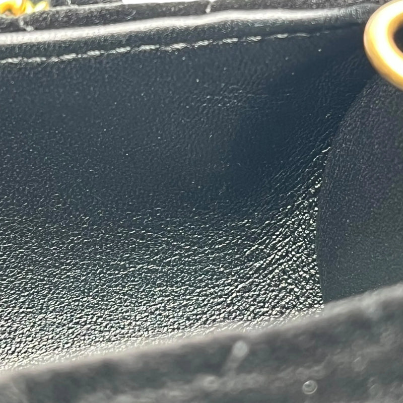 CHANEL Matelasse Boston Velvet Mini Shoulder Bag - Black 