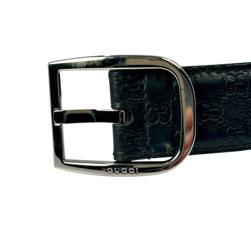 GUCCI Micro Guccissima Leather Belt - Black 31984 