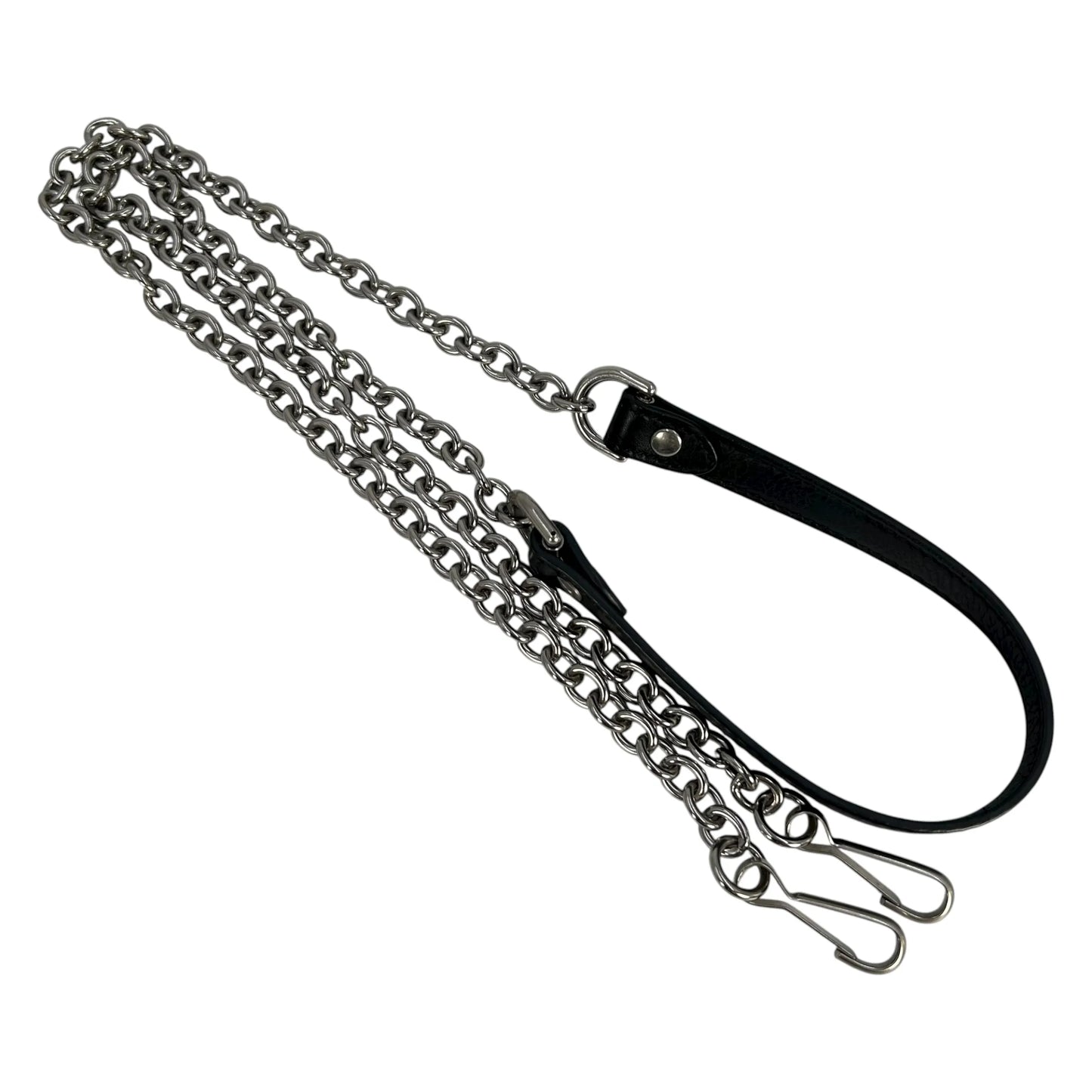 BALENCIAGA Triangle Leather Chain Shoulder Bag - Black 