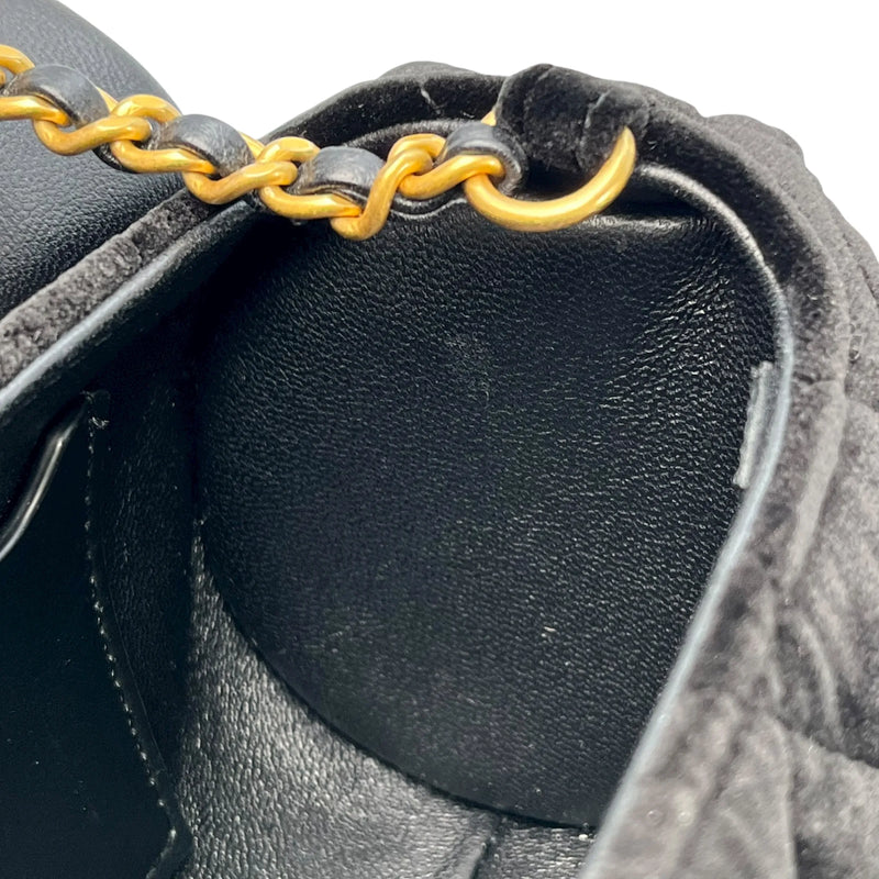CHANEL Matelasse Boston Velvet Mini Shoulder Bag - Black 