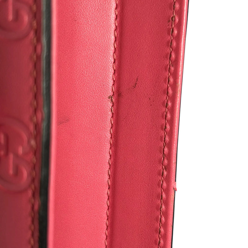 GUCCI グッチシマ レザー ハンドバッグ ショルダーバッグ - ピンク