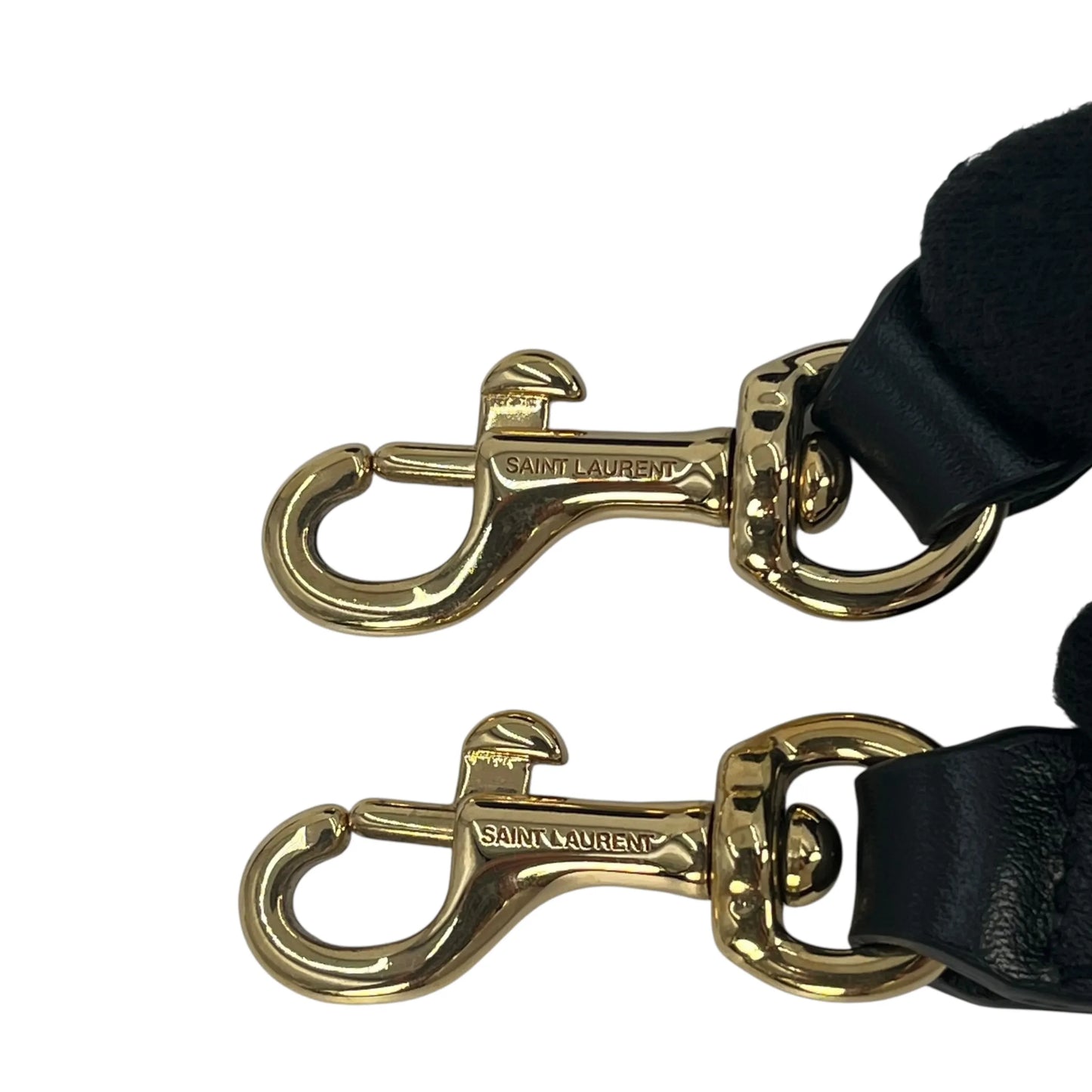 SAINT LAURENT ベイビーカバス レザー ハンドバッグ ショルダーバッグ - ブラック