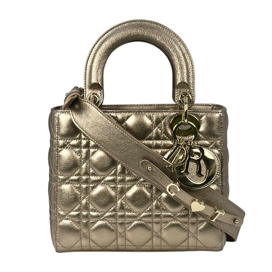 Christian Dior Lady Dior Cannage Calfskin Handbag/Shoulder Bag - Gold