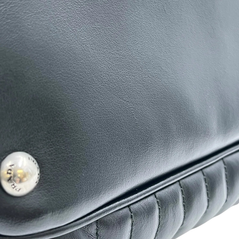 PRADA Diagram Leather Backpack - Black 