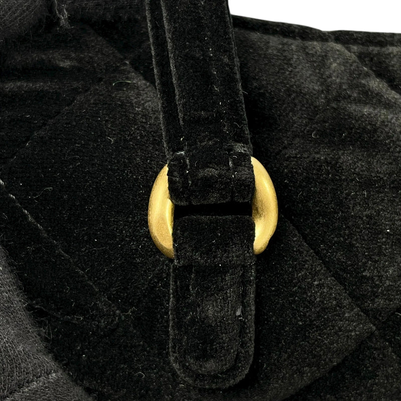 CHANEL Matelasse Boston Velvet Mini Shoulder Bag - Black 