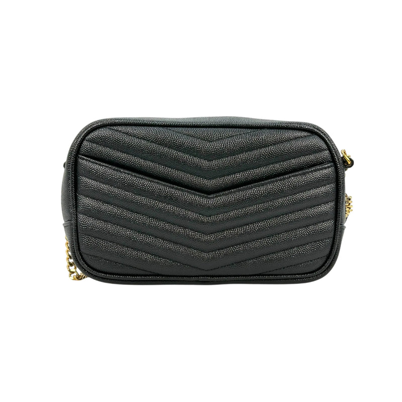 Saint Laurent ルー ミニ レザー チェーンショルダーバッグ - ブラック