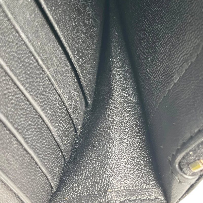 BOTTEGA VENETA イントレチャート レザー 長財布 ロングウォレット - ブラック