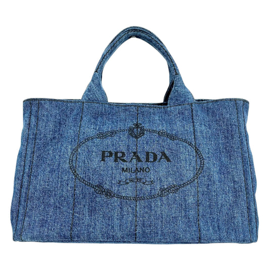 Prada Canapa Denim Tote Bag/Handbag - Blue 