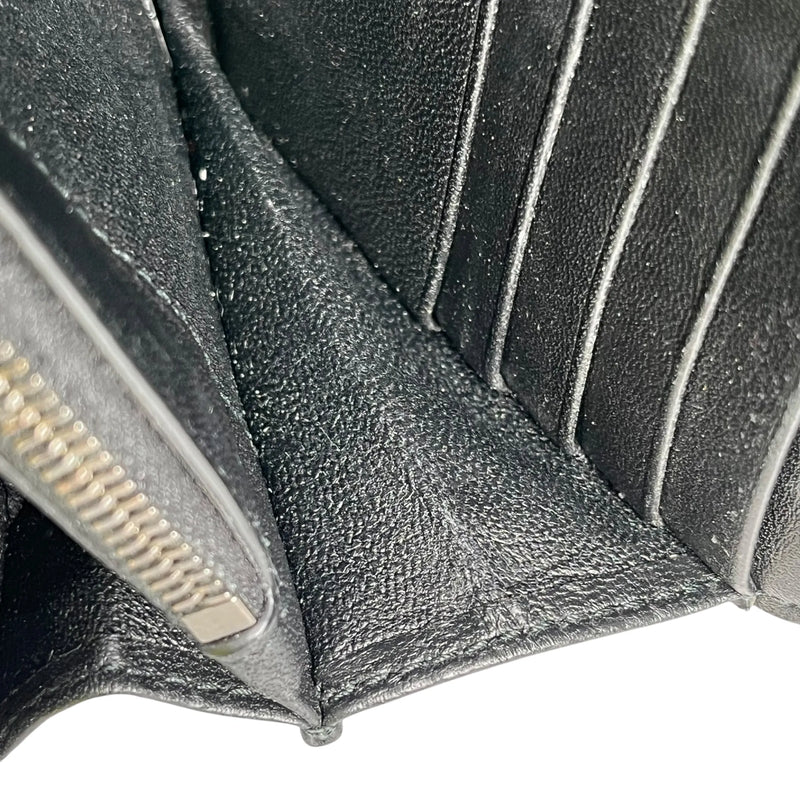 BOTTEGA VENETA イントレチャート レザー 長財布 ロングウォレット - ブラック