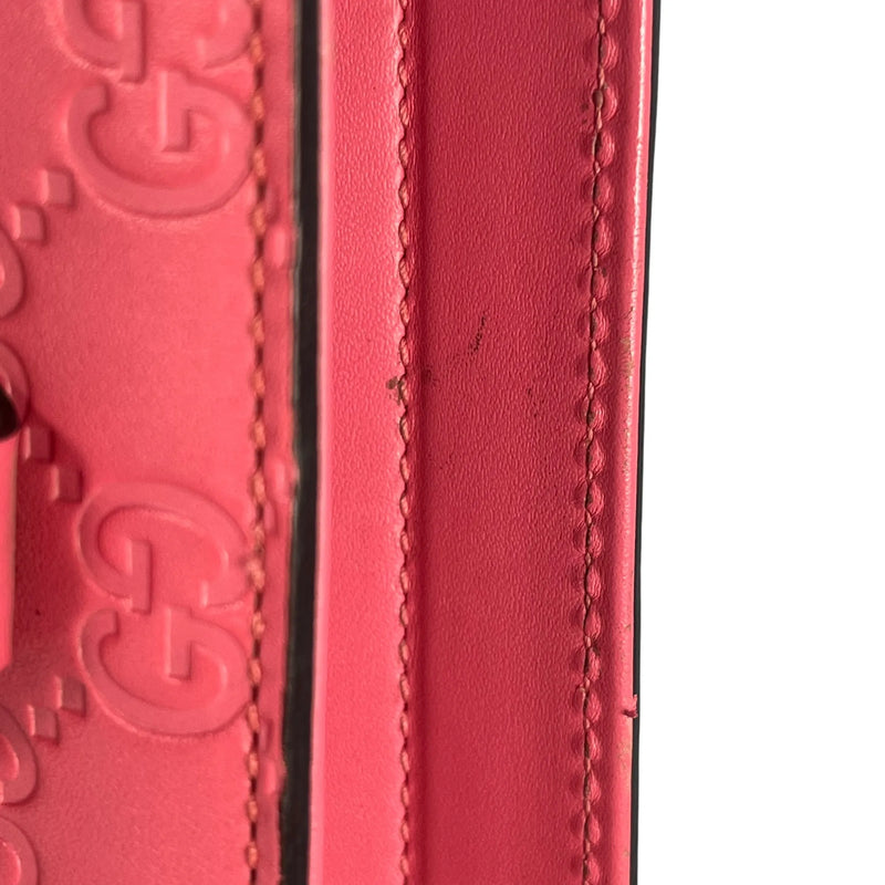 GUCCI グッチシマ レザー ハンドバッグ ショルダーバッグ - ピンク