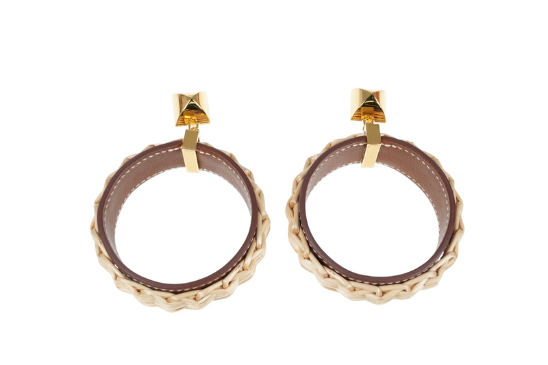 Hermès Medor Picnic GM Earrings - Wicker 