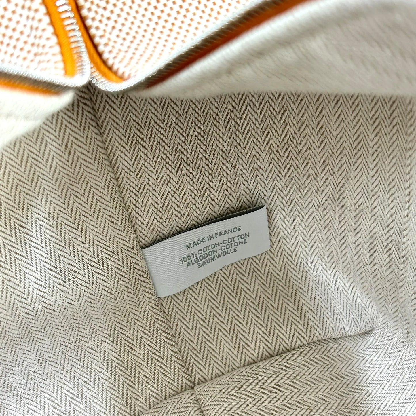 HERMES Bridesmaid Black GM Cotton Canvas Handbag - Beige 