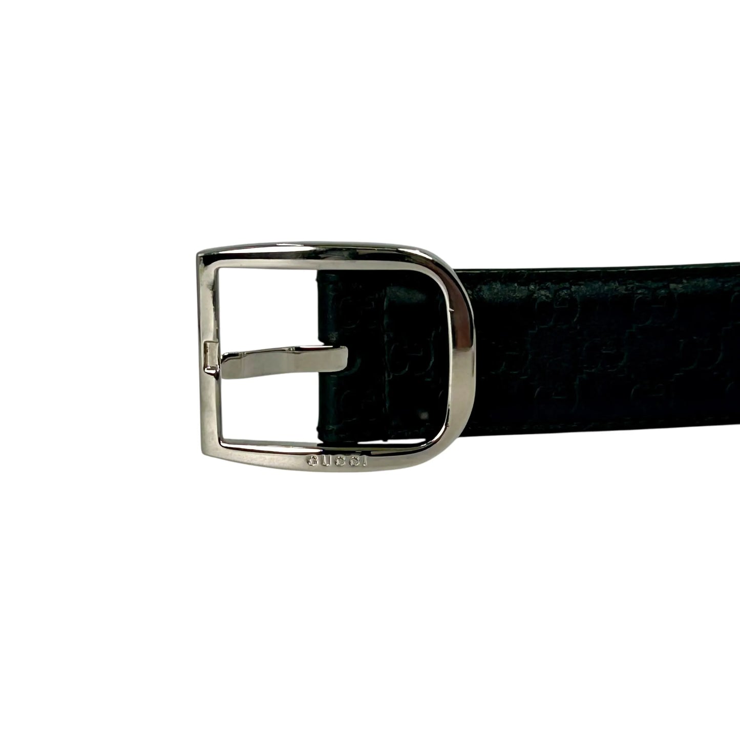 GUCCI Micro Guccissima Leather Belt - Black 31984 