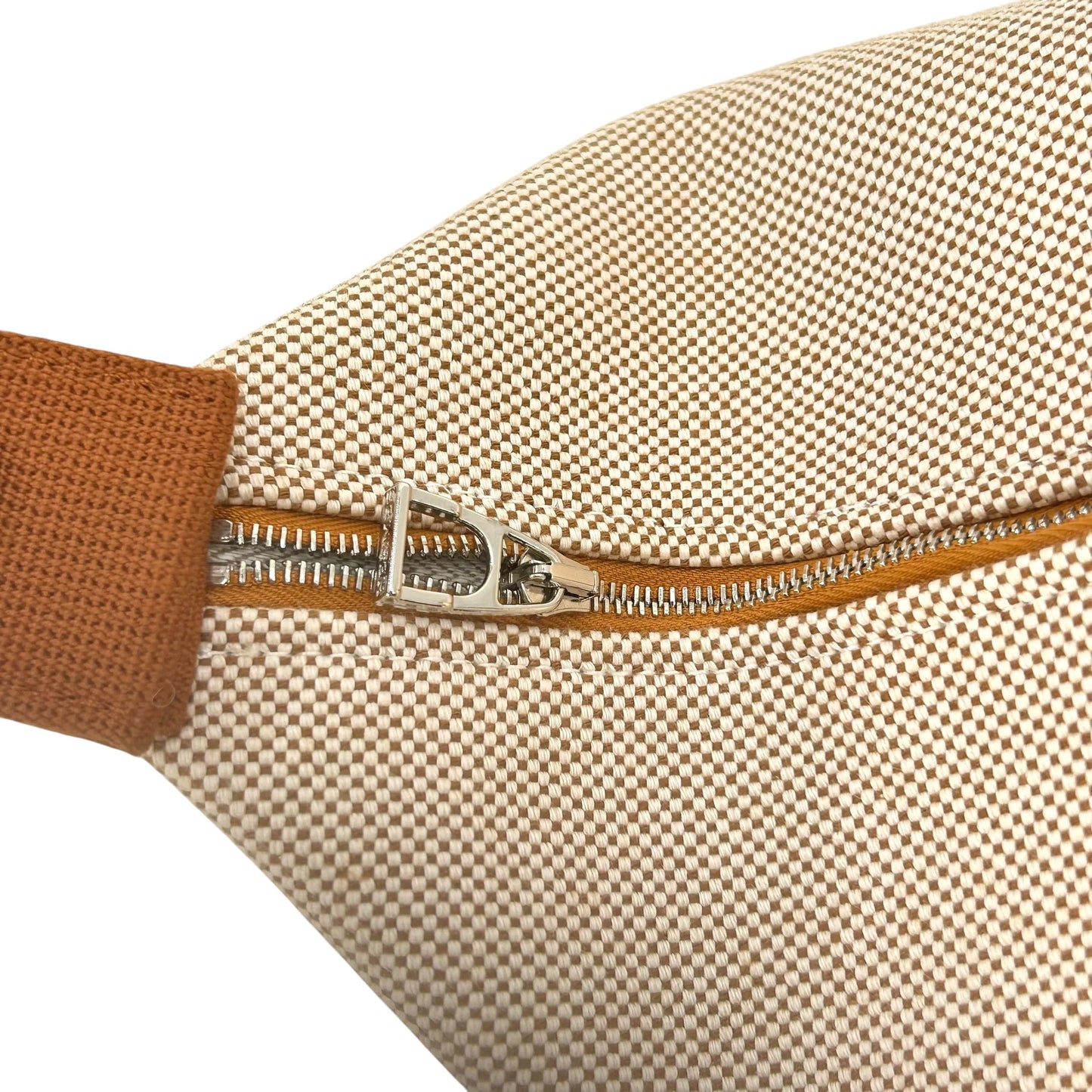 HERMES Bridesmaid Black GM Cotton Canvas Handbag - Beige 