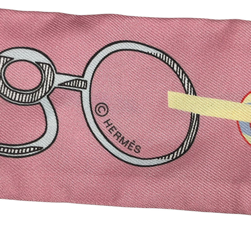 Hermès Twilly Scarf Dore Boucle - Pink, Beige, Multicolor 