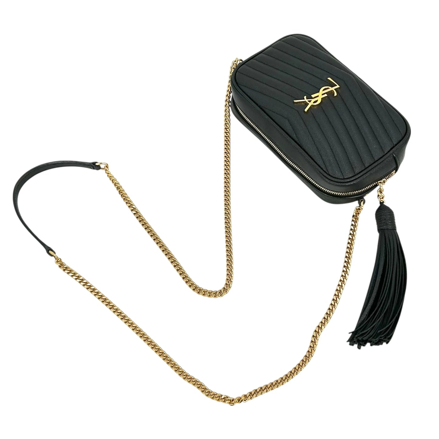 Saint Laurent ルー ミニ レザー チェーンショルダーバッグ - ブラック