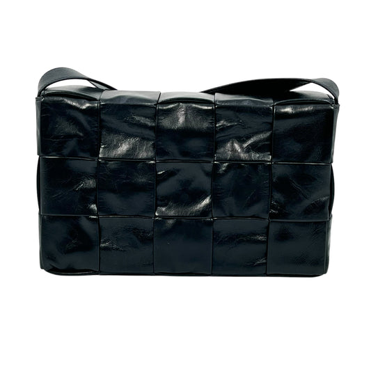 Bottega Veneta Maxi Intrecciato Cassette Mini Shoulder Bag - Black 