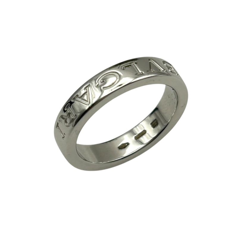 BVLGARI BB Double Logo 1PD Diamond Ring Jewelry - 18K White Gold 