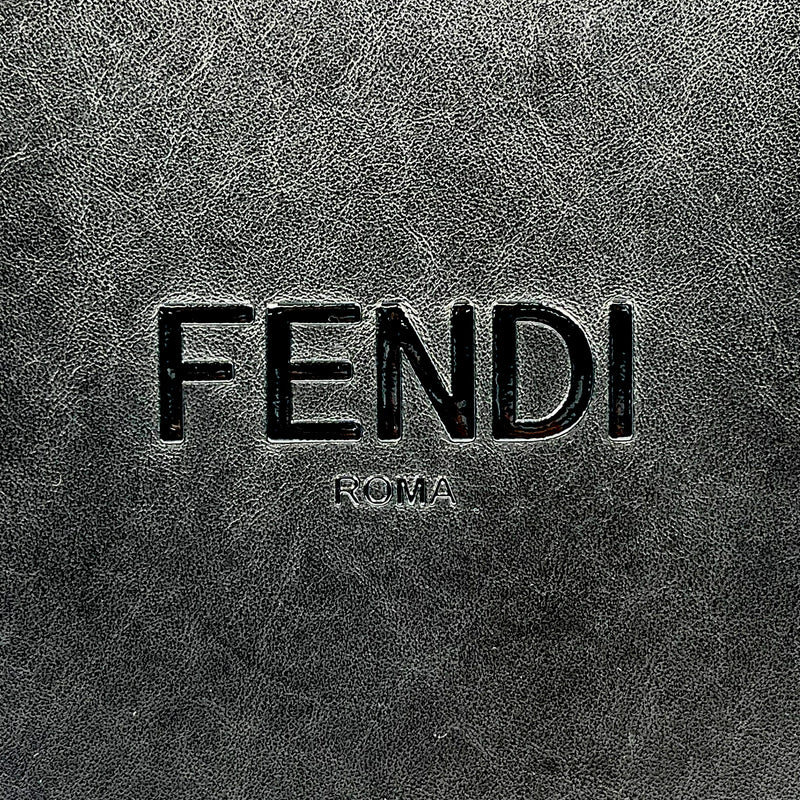 FENDI レザー ボックス ブラック ショルダーバッグ - ブラック