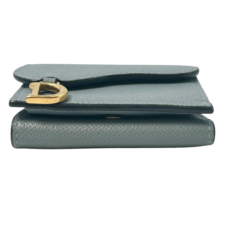 Dior Saddle Tri-fold Compact Wallet - Blue 