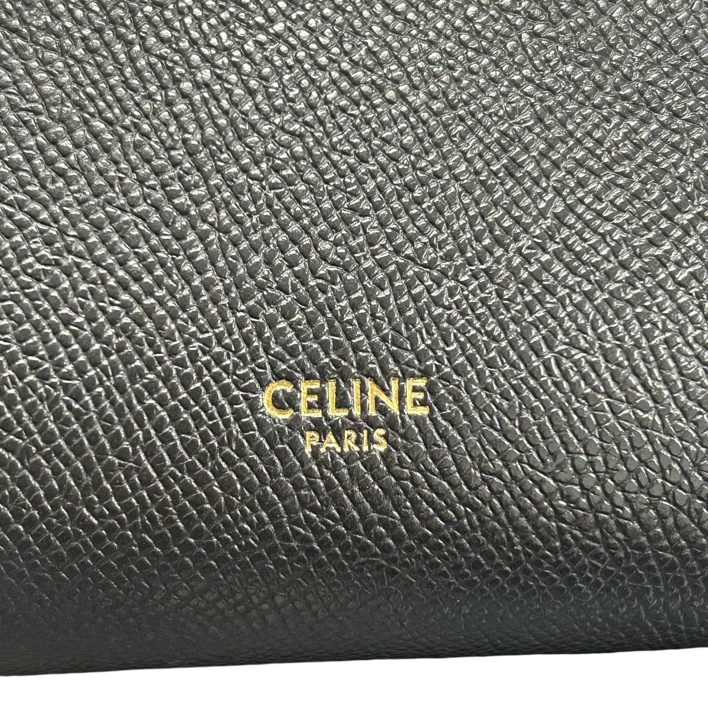 CELINE Leather Micro Beret Handbag/Shoulder Bag - Black 