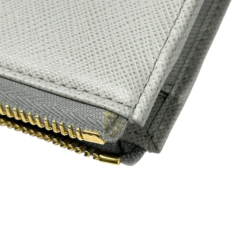 PRADA Saffiano Leather Long Wallet - Grey 
