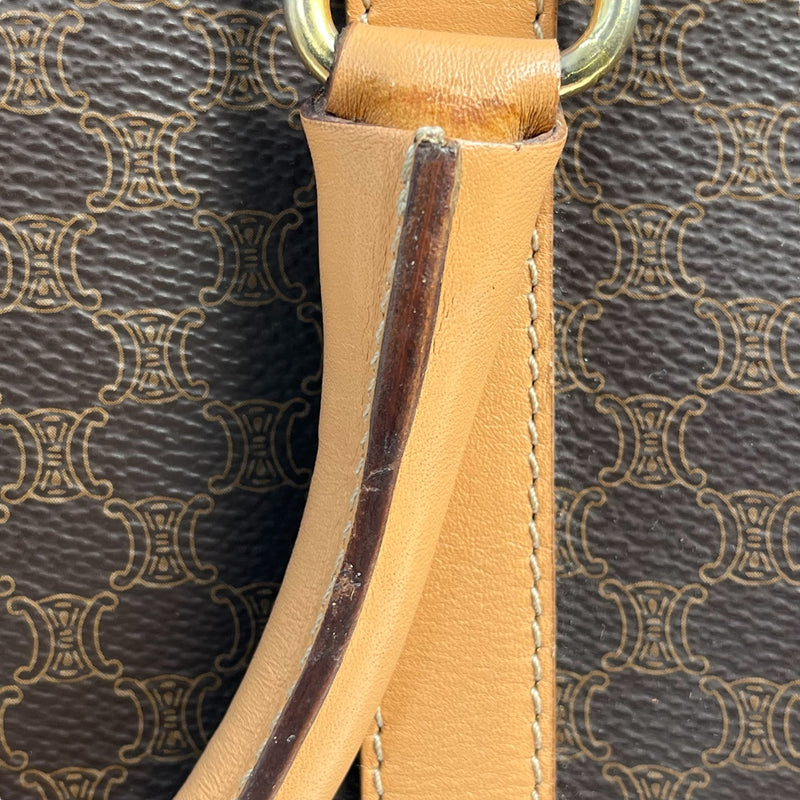 CELINE Macadam Boston Canvas Handbag - Brown 