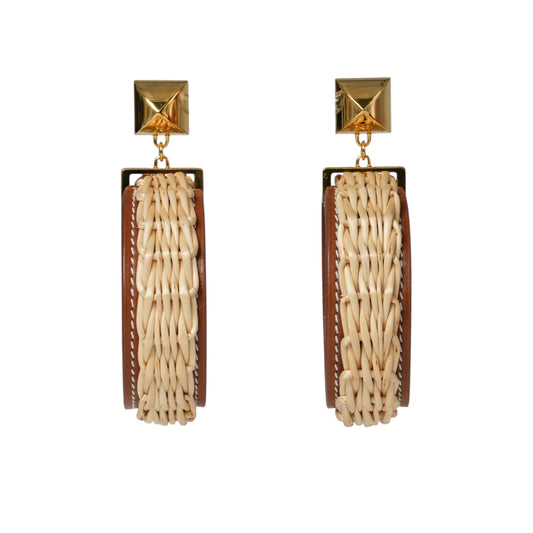 Hermès Medor Picnic GM Earrings - Wicker 