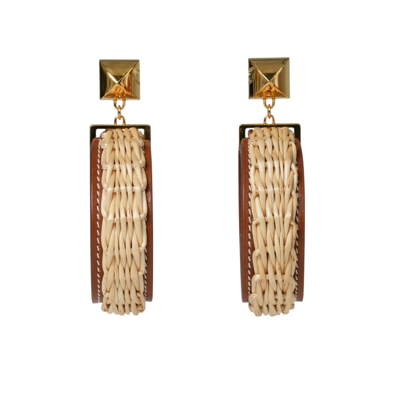 Hermès Medor Picnic GM Earrings - Wicker 