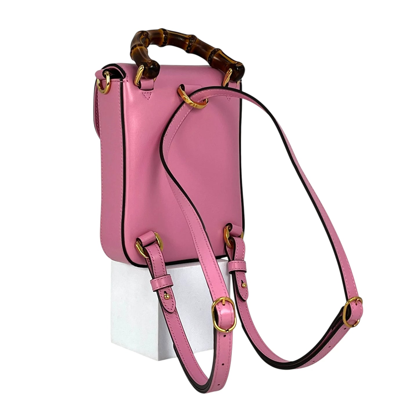 GUCCI Bamboo Mini Handbag Shoulder Bag Backpack - Pink 