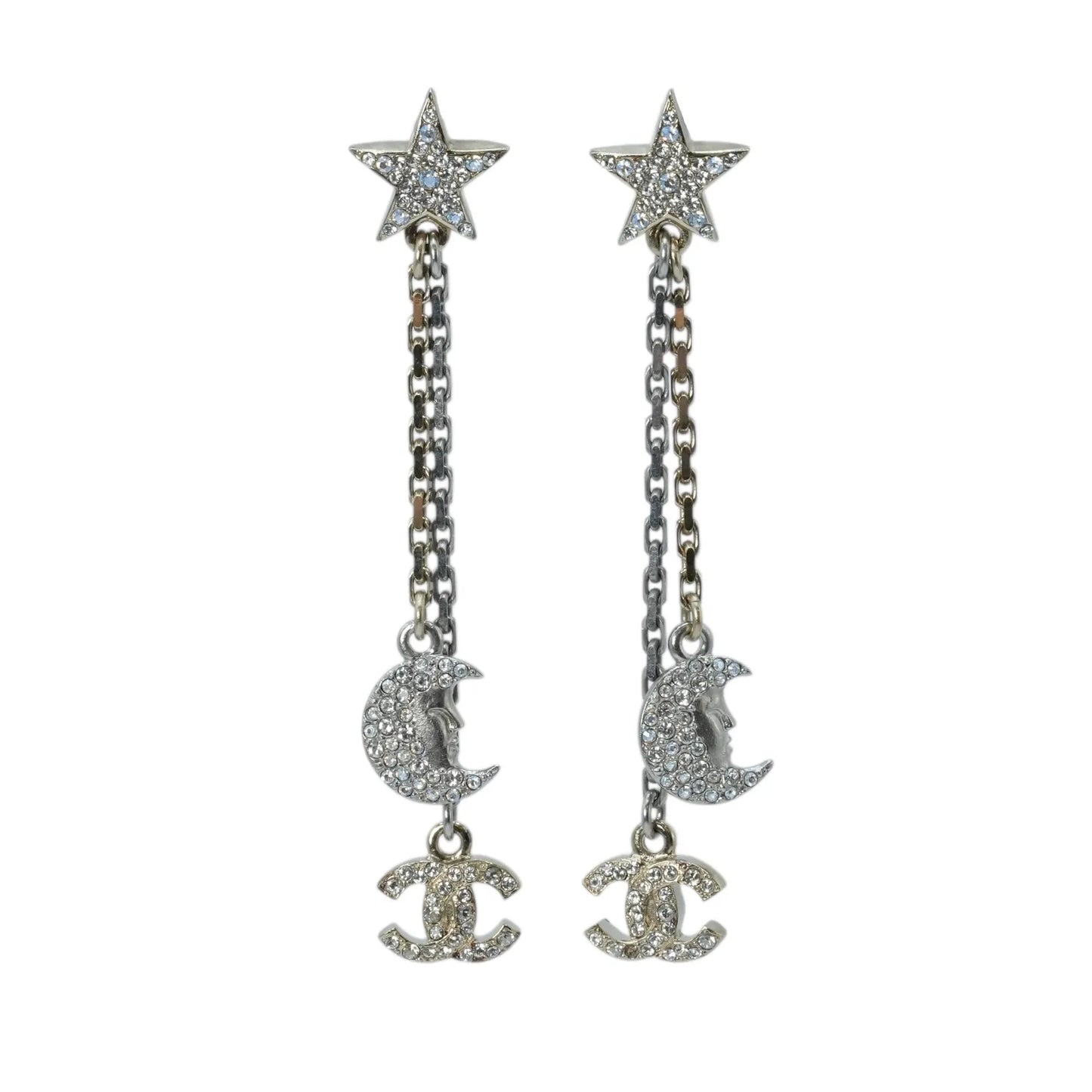 CHANEL Coco Mark Star Moon Earrings - Metal 