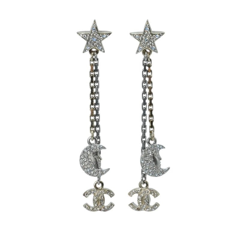CHANEL Coco Mark Star Moon Earrings - Metal 