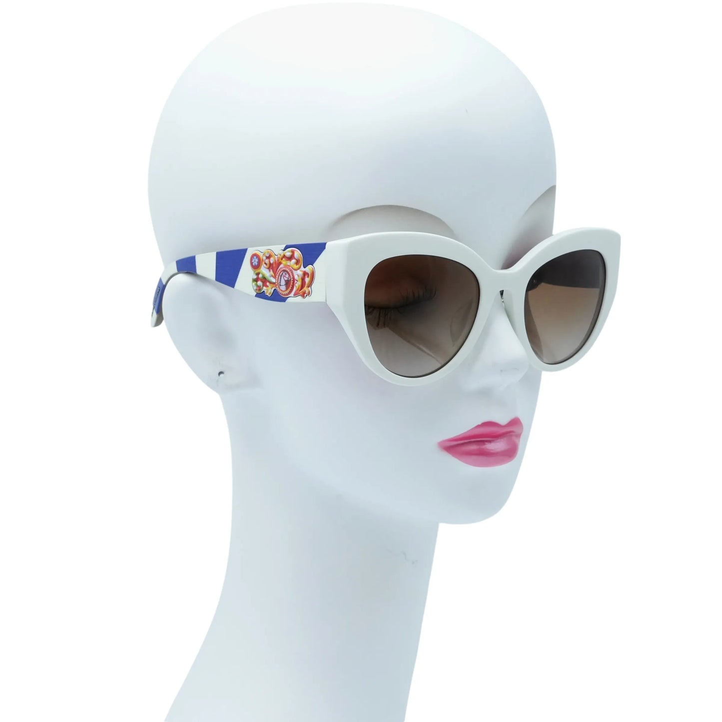 DOLCE &amp; GABBANA White Frame Sunglasses - Multicolor - 35023 