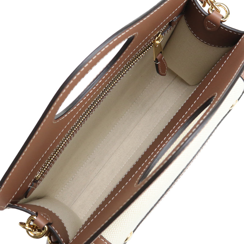 BURBERRY Mini Pocket Cotton Handbag/Shoulder Bag - White 