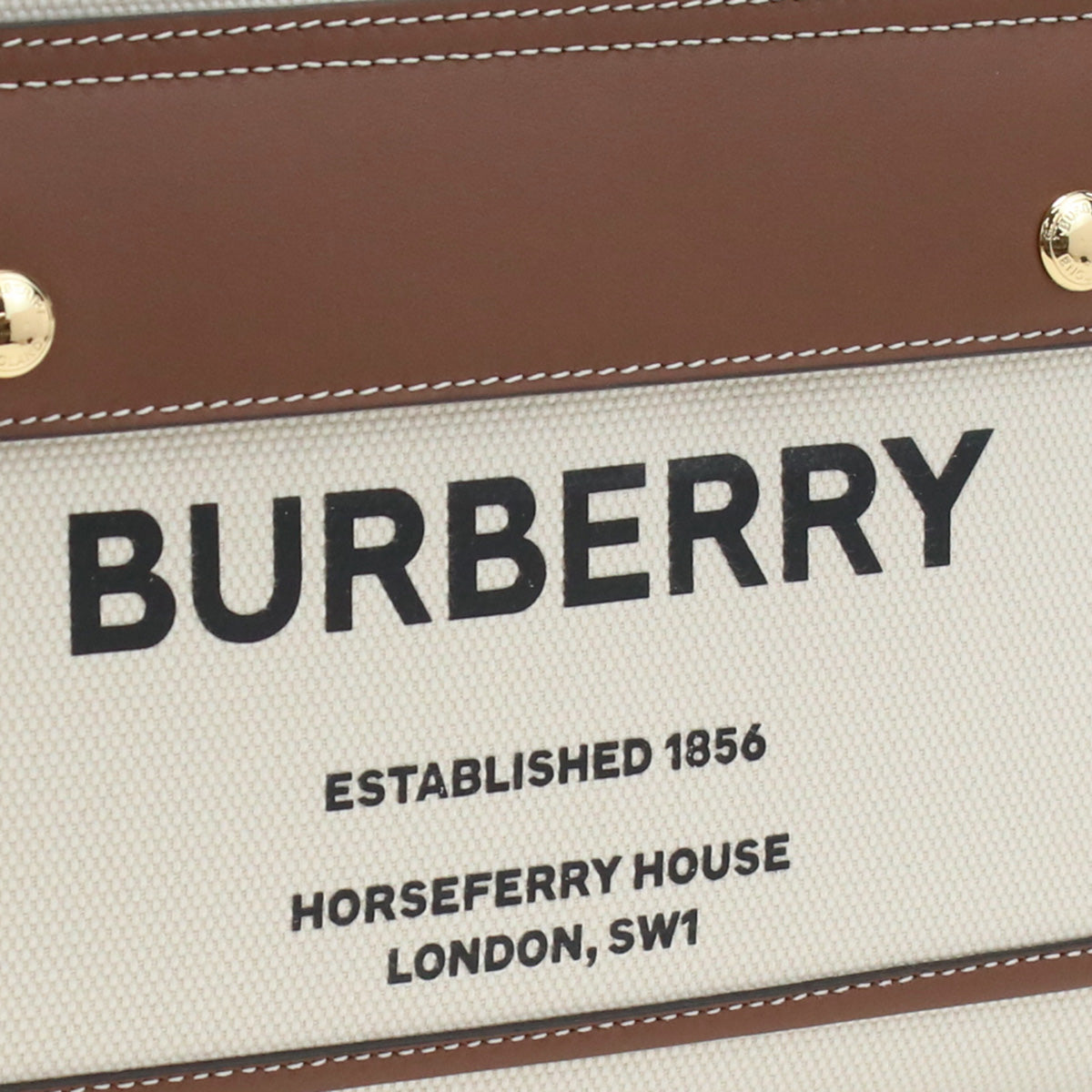 BURBERRY Horseferry House Canvas Tote Bag - White 