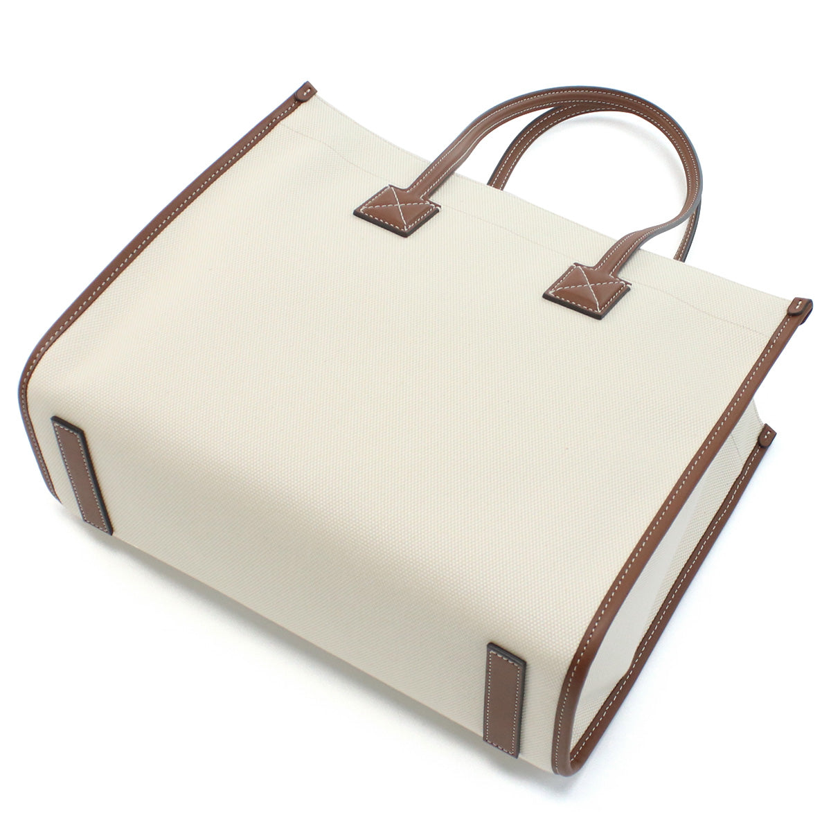 BURBERRY Horseferry House Canvas Tote Bag - White 