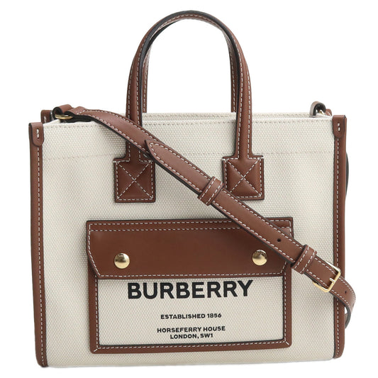 BURBERRY Cotton Handbag/Shoulder Bag - White 