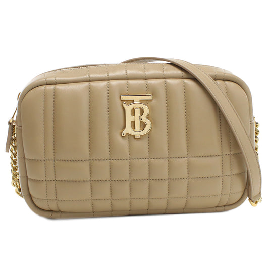 BURBERRY Quilted Leather Shoulder Bag - Beige 