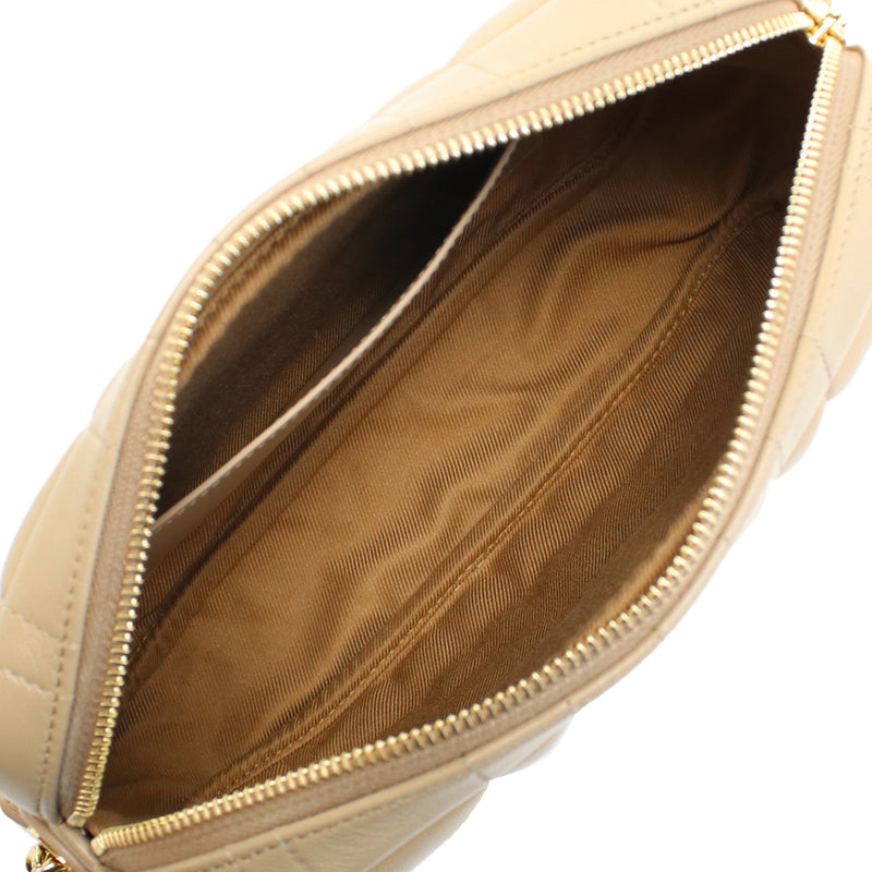 BURBERRY キルテッド レザー ショルダーバッグ - ベージュ