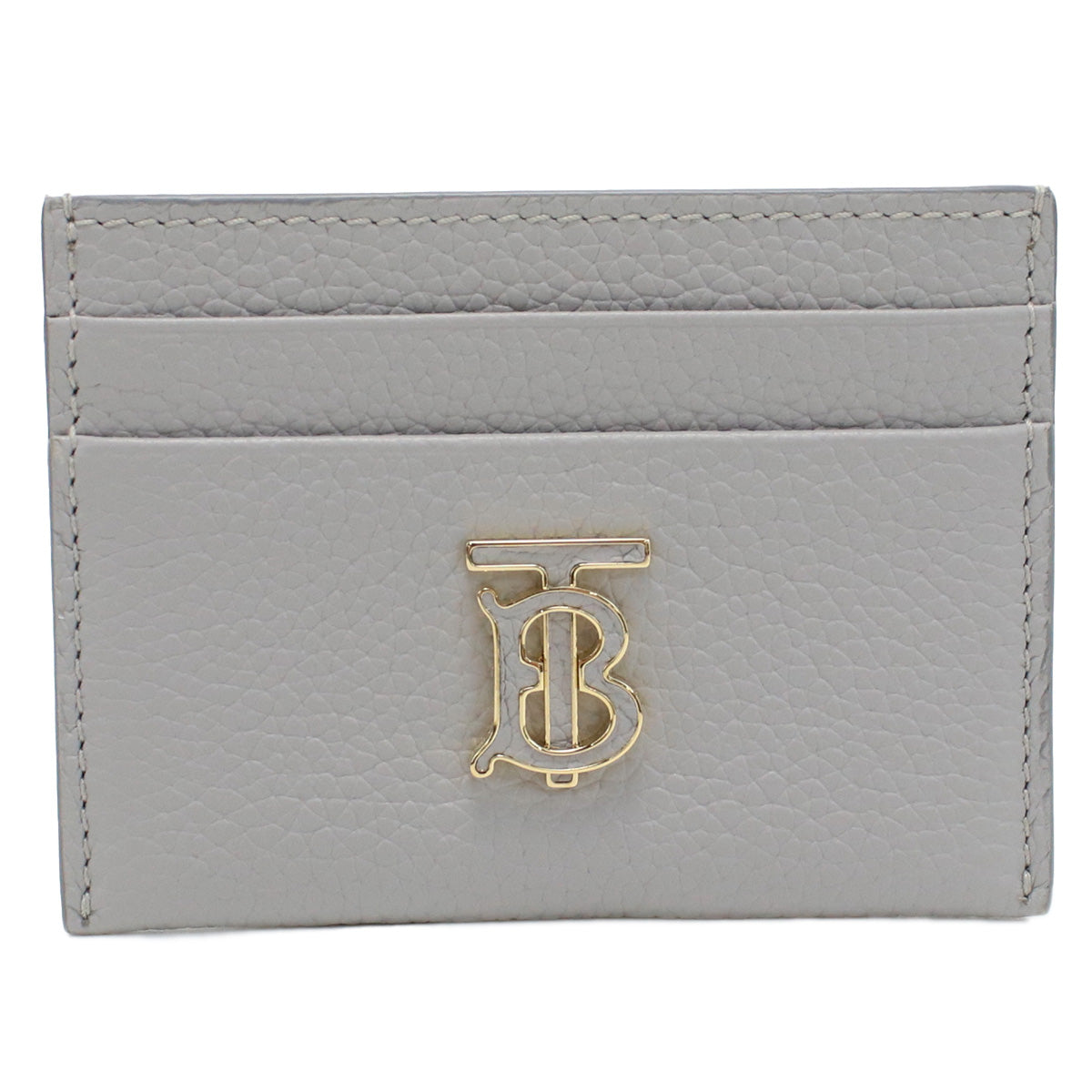 BURBERRY TB Logo Leather Card Case - Grey 