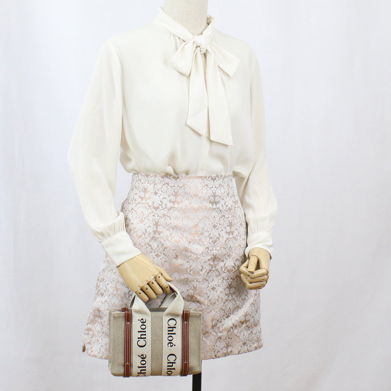 Chloe ウッディ ミニ トートバッグ ショルダーバッグ - ブラウン