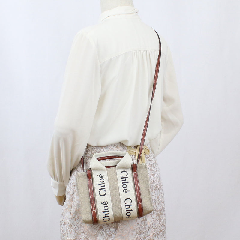 Chloe ウッディ ミニ トートバッグ ショルダーバッグ - ブラウン