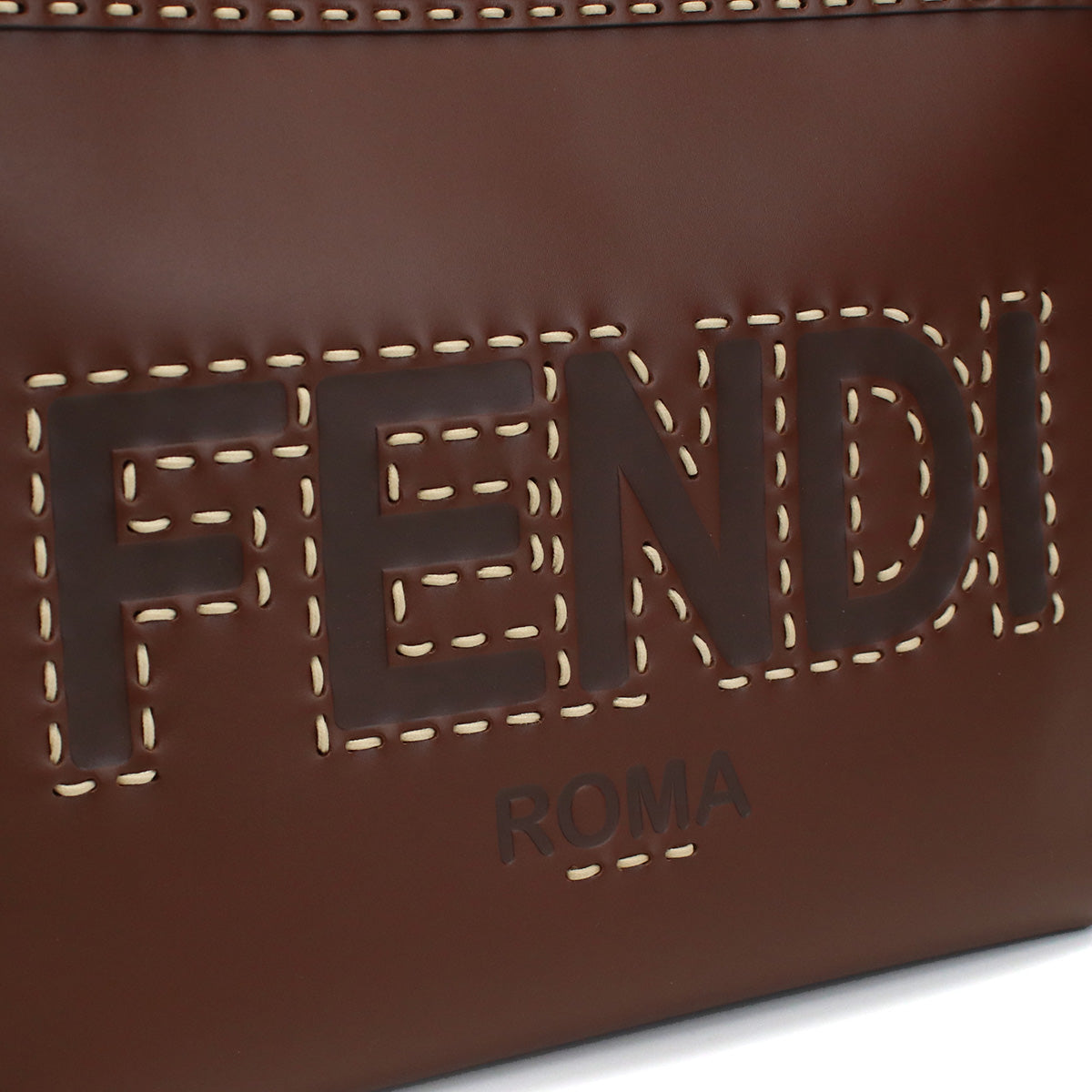FENDI サンシャイン ミディアム トートバッグ ショルダーバッグ - ダークブラウン