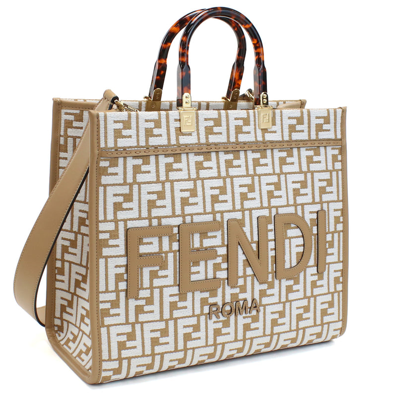 FENDI Sunshine Medium Shopper Handbag - Brown 