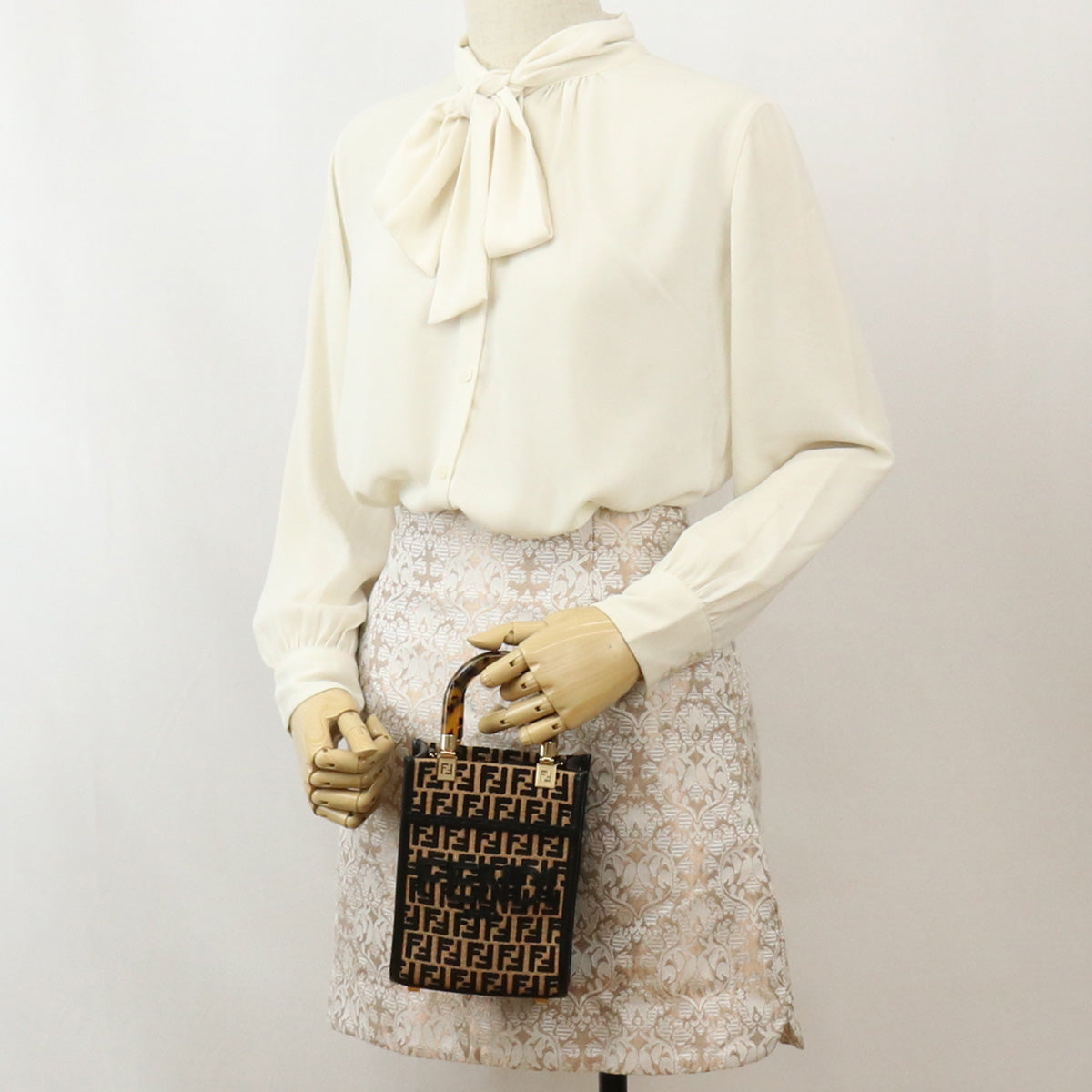 FENDI Sunshine Shopper Handbag - Dark Brown 