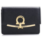 FERRAGAMO Gancini Leather Clip Card Case - Black 