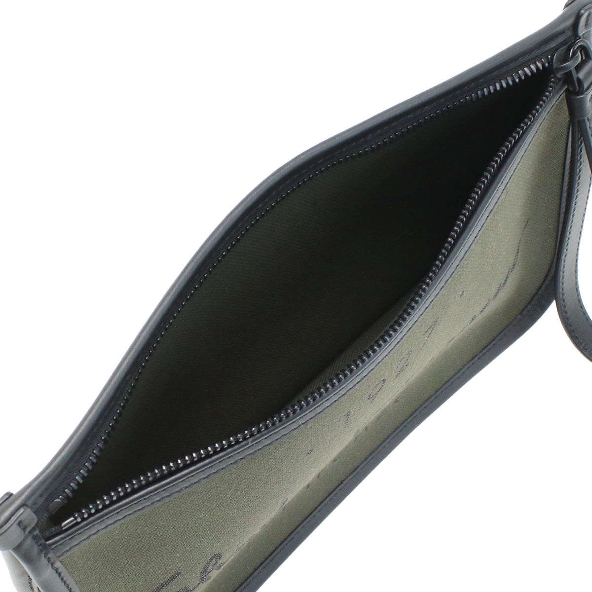 FERRAGAMO 1927 Signature Pouch Clutch Bag - Khaki 