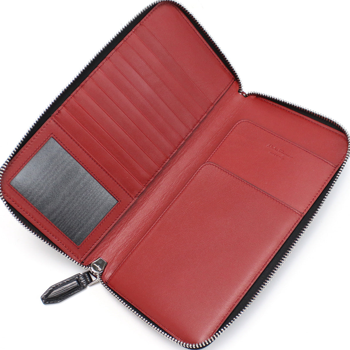 FERRAGAMO Gancini Calfskin Card Case - Black 