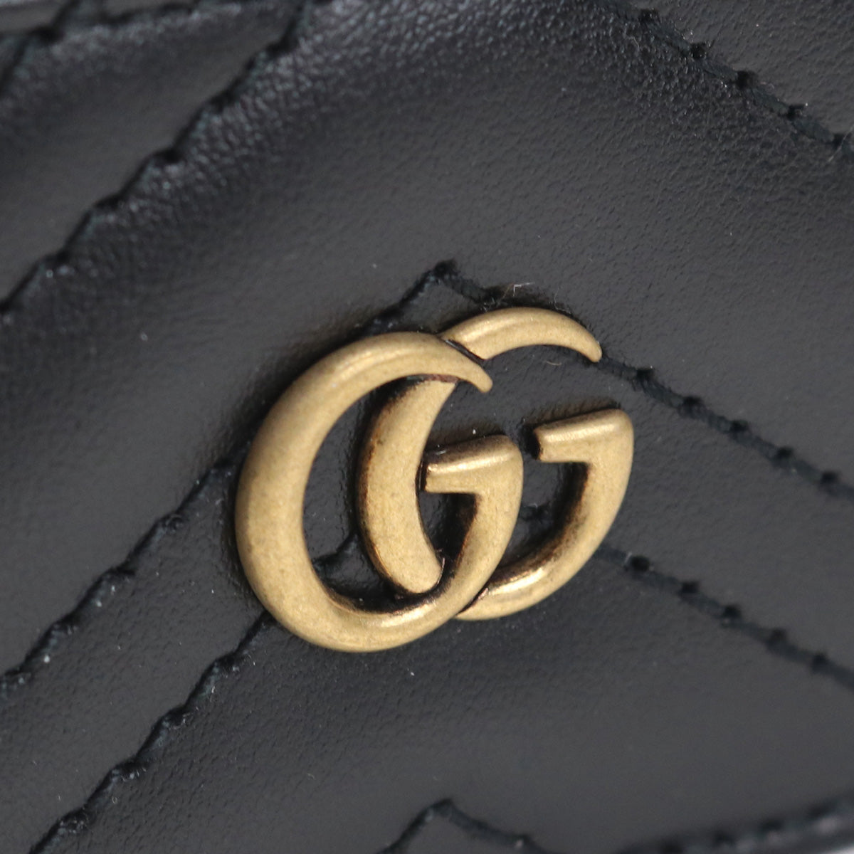 GUCCI GG Marmont Leather Card Case - Black 